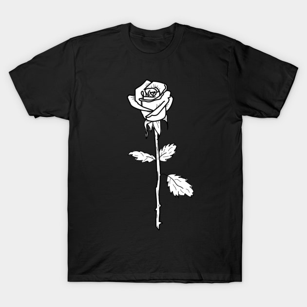 White Rose T-Shirt by deadlydelicatedesigns